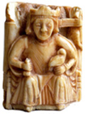 Re in trono, pezzo di gioco per gli scacchi, XII-XIII sec.