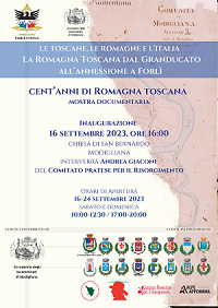 Locandina mostra "Cent'anni di Romagna Toscana"