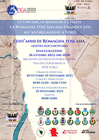 Locandina mostra "Cent'anni di Romagna Toscana"