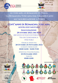 Locandina mostra "Cent'anni di Romagna Toscana"
